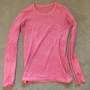 Pink Lululemon Long Sleeve Swiftly